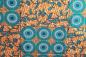 Preview: TURQUOISE CIRCLE JUNGLE Waxprint Stoff